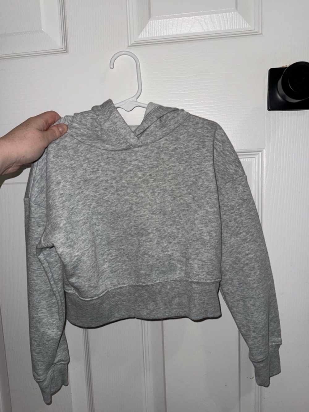 Kids Grey Cropped Hoodie - Comfortable Everyday Pullover